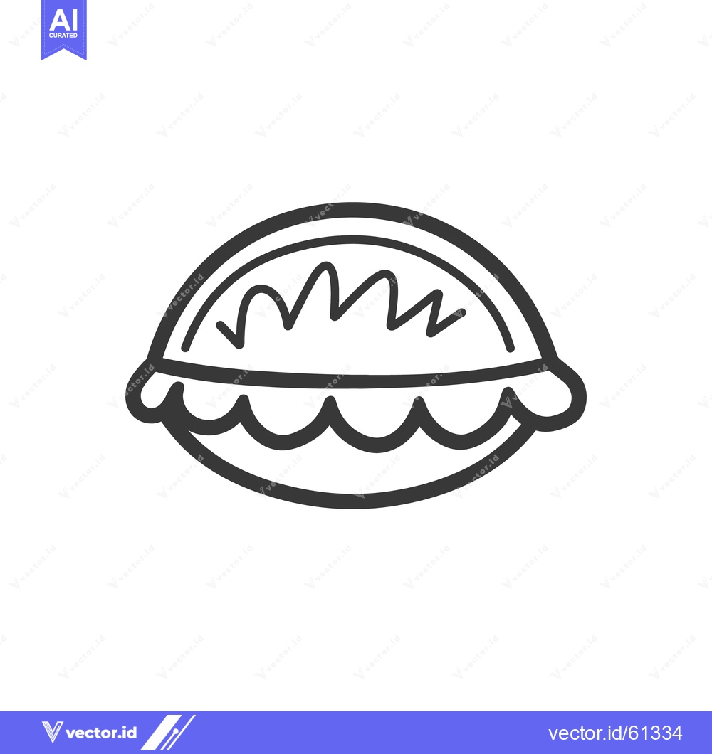 Premium Vector of A simple hand drawn illustration of a tasty dessert pie