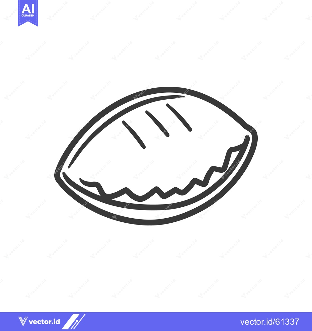 Premium Vector of A simple drawing depicting a baked item with a wavy edge