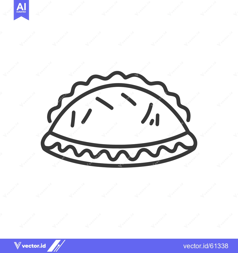 Premium Vector of A simple line drawing of a delicious savory pastry