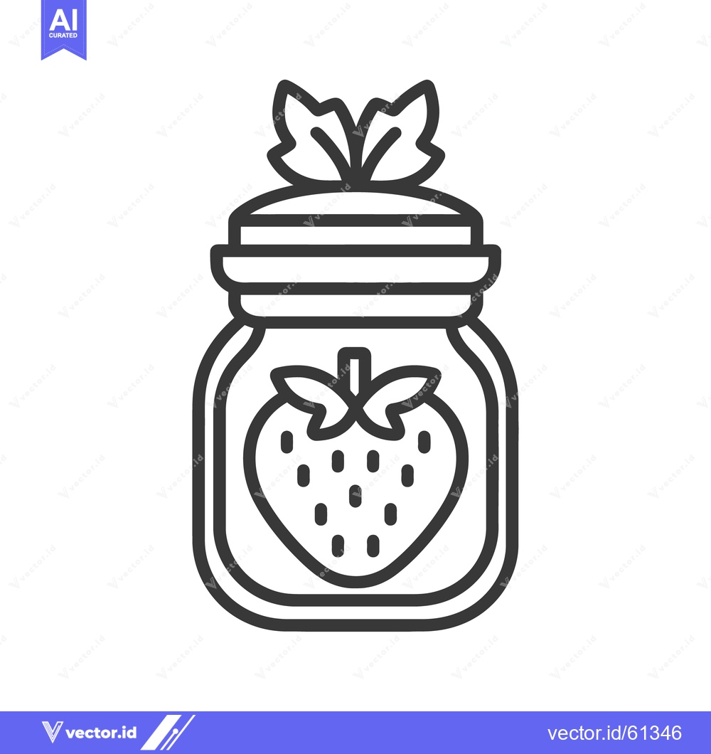 Premium Vector of A simplistic black and white illustration depicting a fruit preserve j