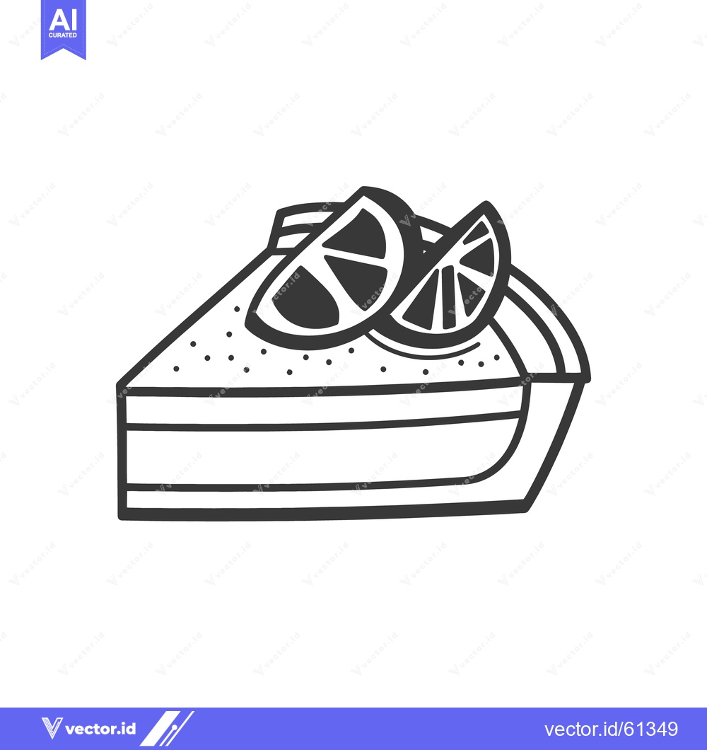 Premium Vector dari A delicious looking slice of pie decorated with citrus fruit slices