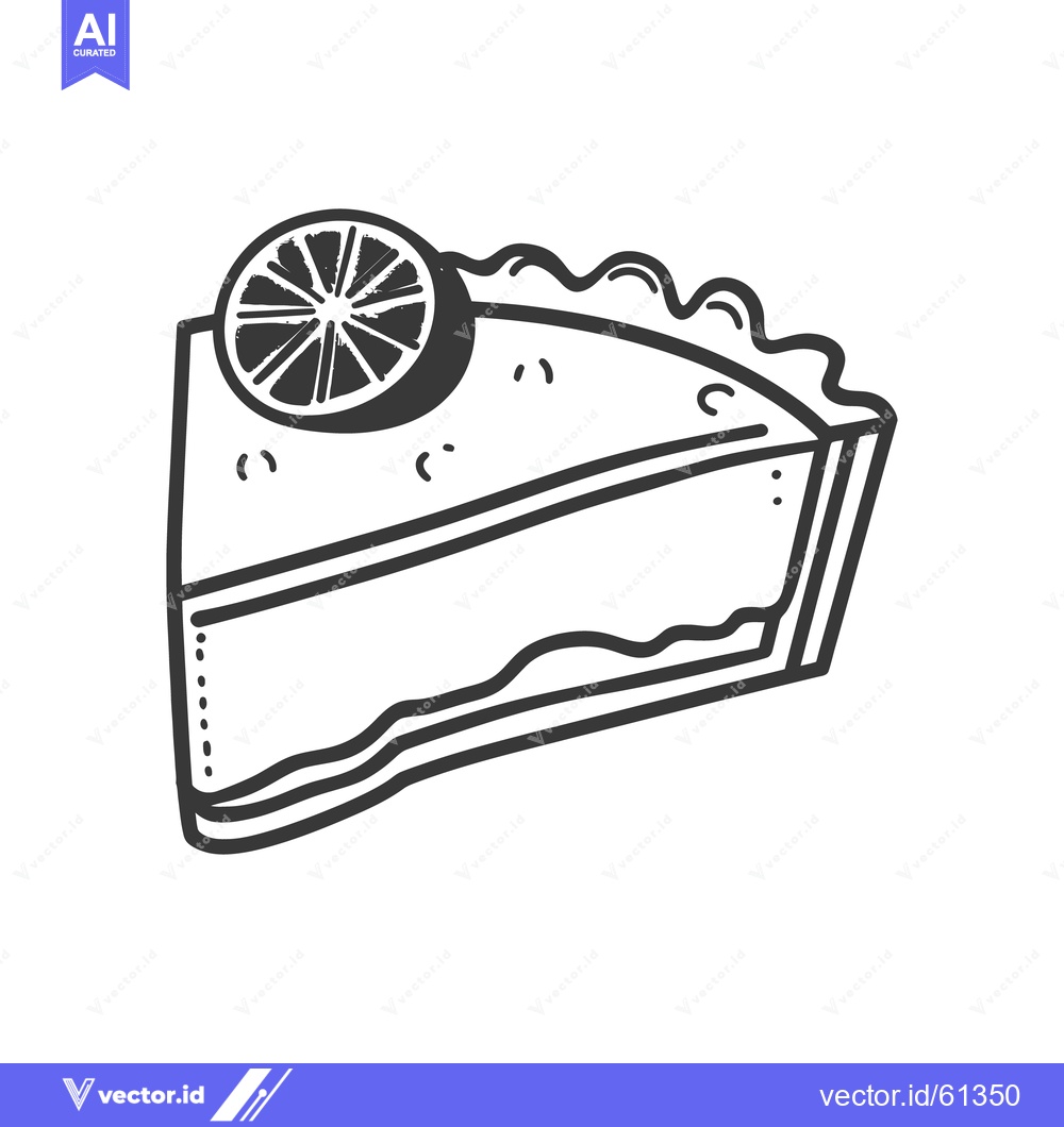 Premium Vector dari A Single Slice of Pie Garnished With Citrus Fruit