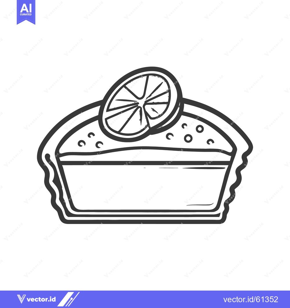 Premium Vector dari A simple monochrome illustration of a sweet tart pastry