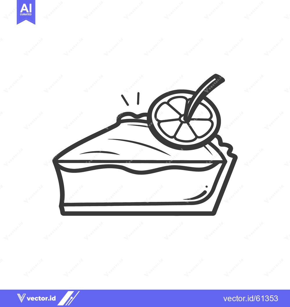 Premium Vector of A single slice of pie garnished with a citrus fruit wheel