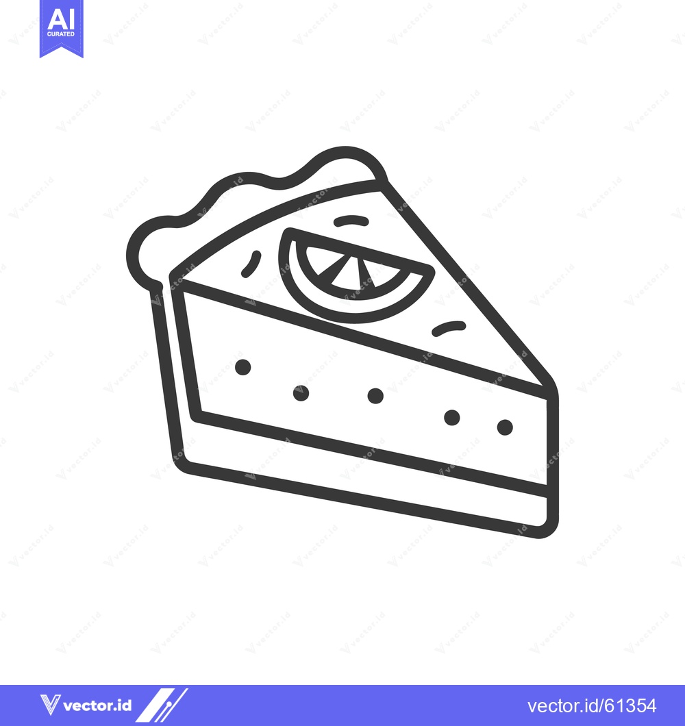 Premium Vector dari A Single Slice of Pie Decorated with a Citrus Garnish