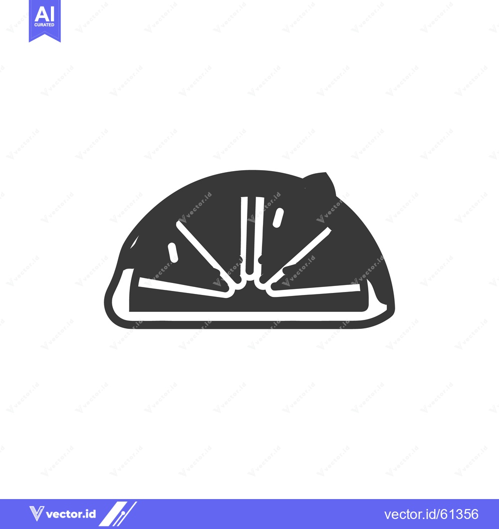Premium Vector dari A graphic illustration of a protective work helmet in grey