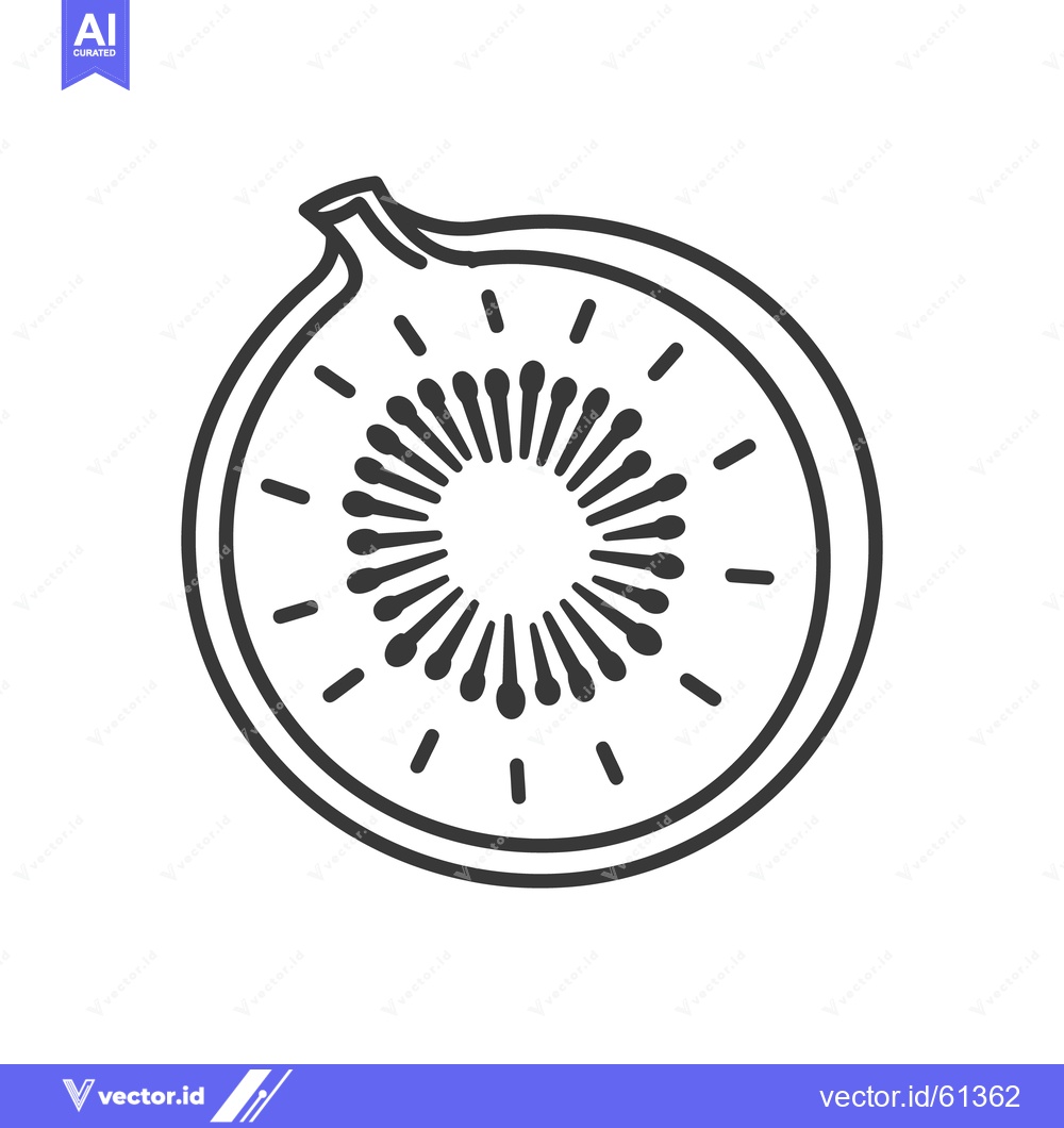 Premium Vector of A detailed black and white illustration depicts sliced fresh fruit