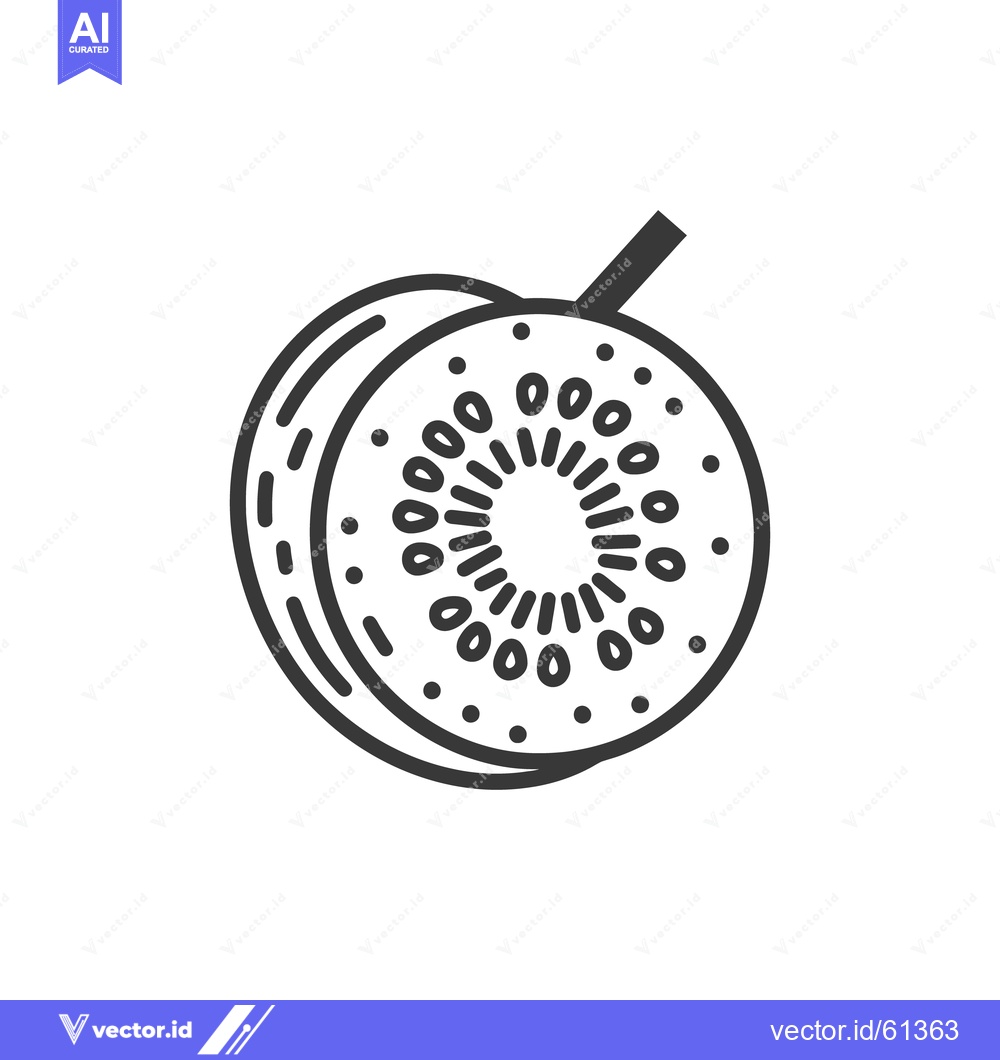 Premium Vector of A sliced kiwi fruit is shown isolated against a white background