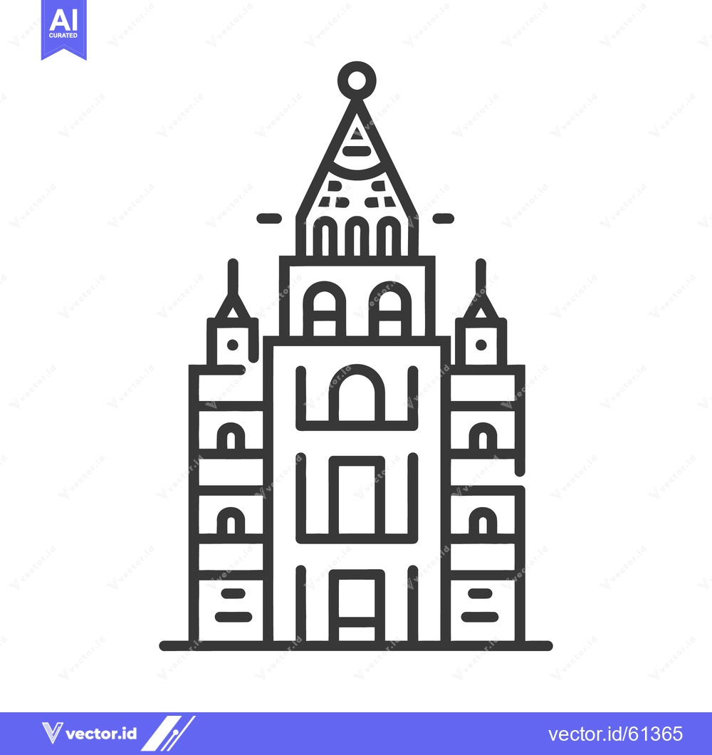 Premium Vector of A detailed black and white line art drawing of a building
