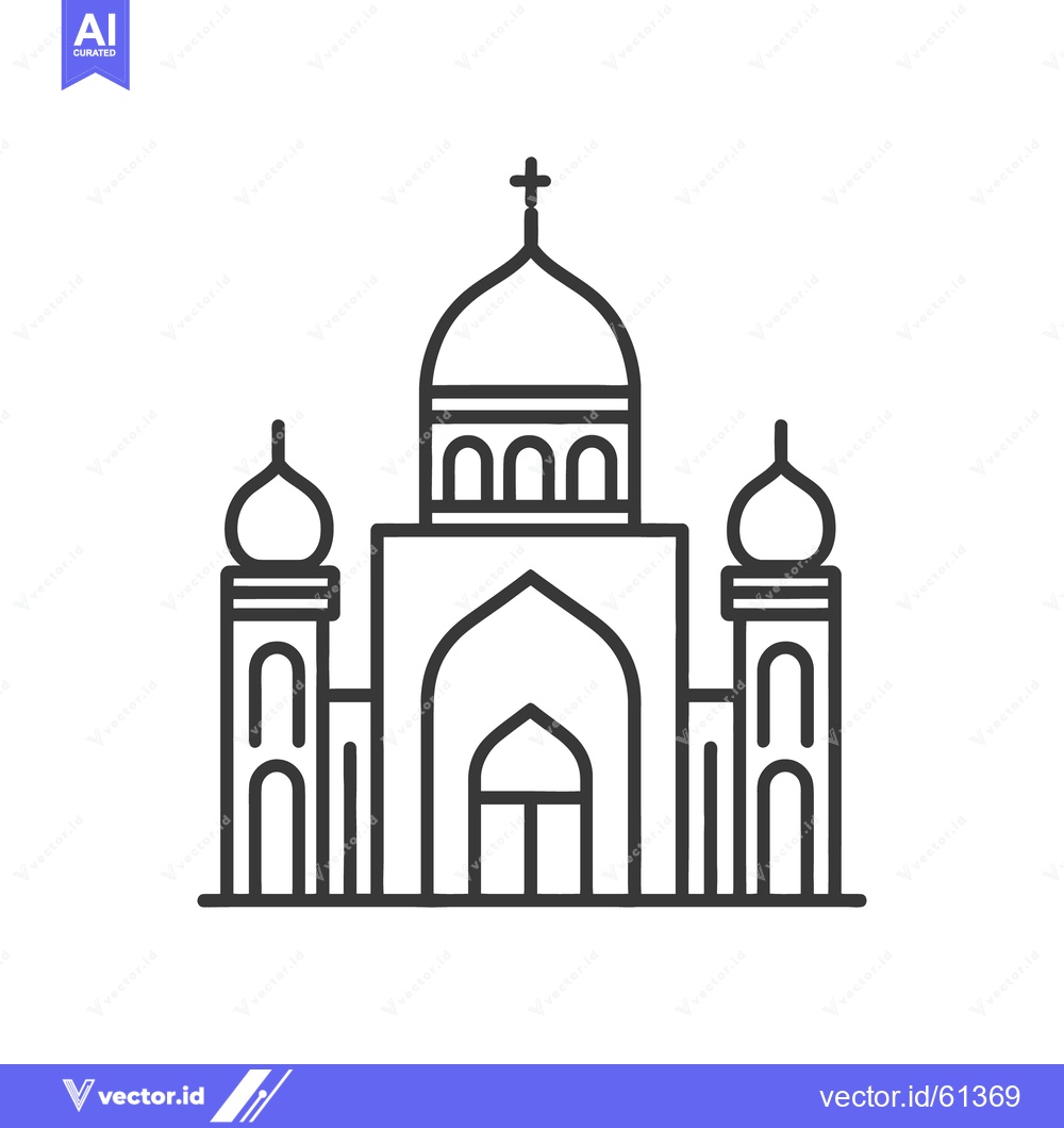 Premium Vector of An illustrative representation of a religious building with a cross