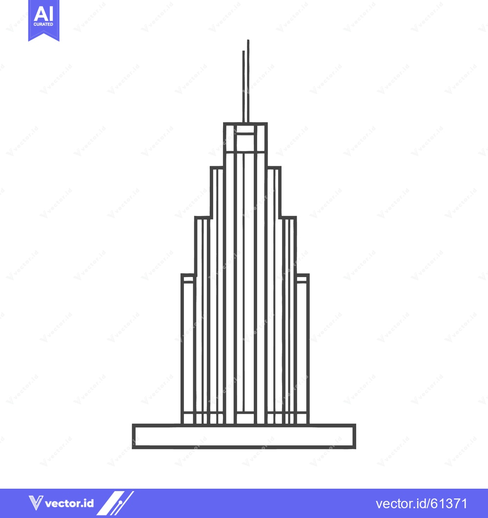 Premium Vector of A simplified black and white illustration of a high rising structure
