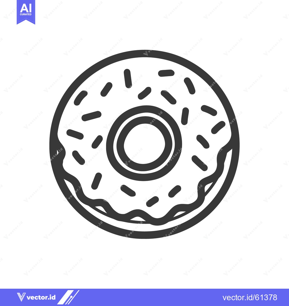 Premium Vector dari A simple graphic representation of a ring shaped dessert pastry
