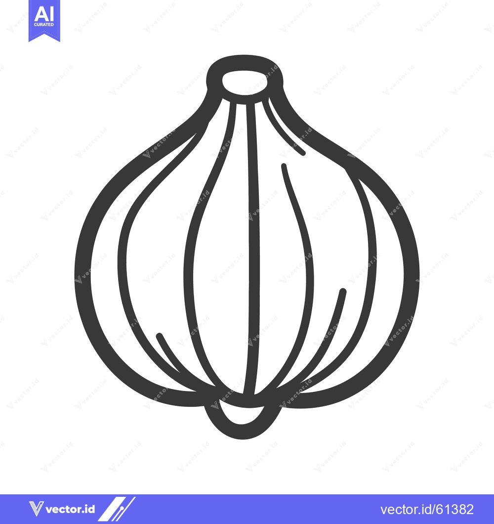 Premium Vector of A black and white simple illustration of an onion bulb
