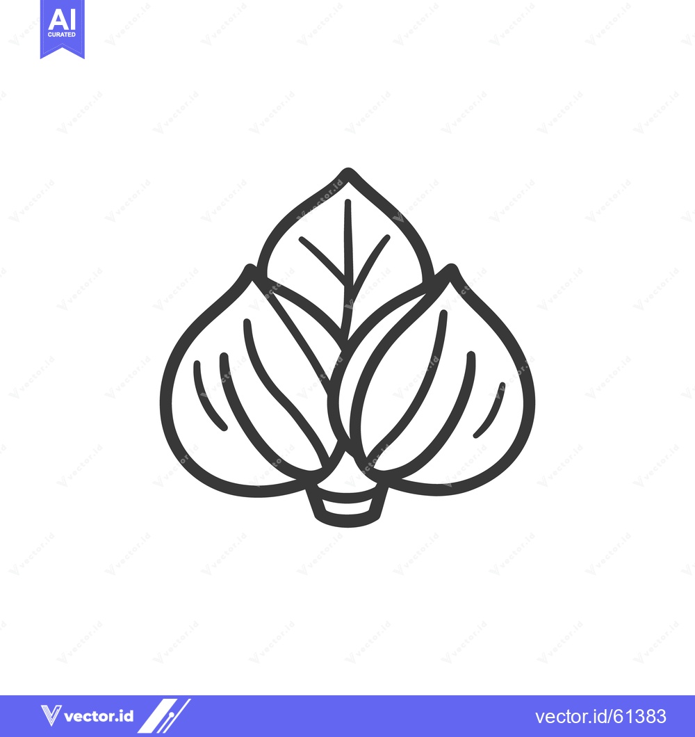 Premium Vector of Simple black and white image of overlapping leaves and stem
