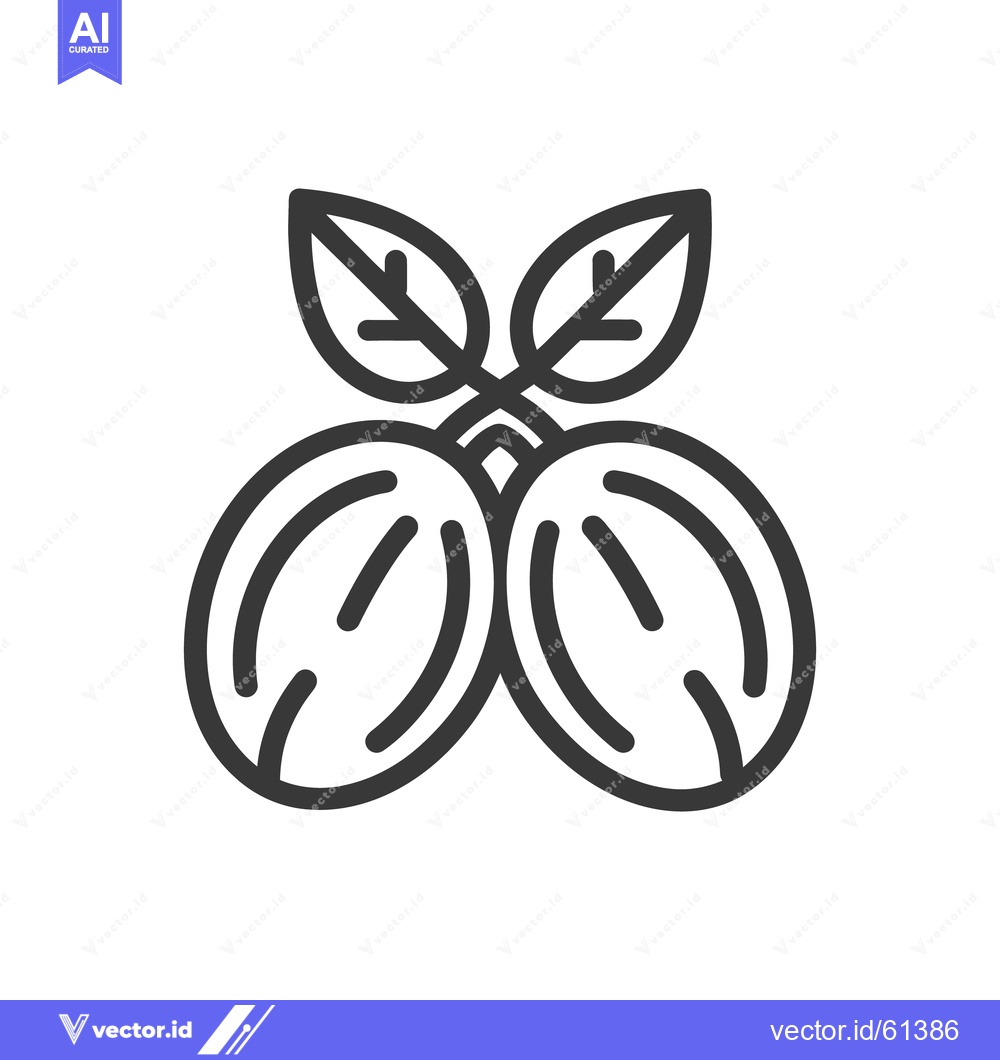 Premium Vector dari Two stylized coffee beans with leaves are shown above