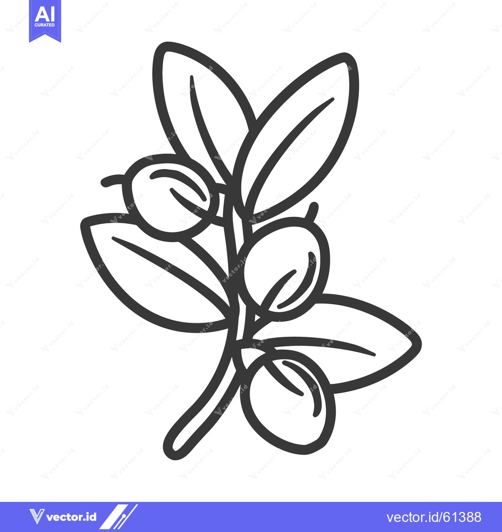 Premium Vector dari A simple black and white illustration of a plant branch