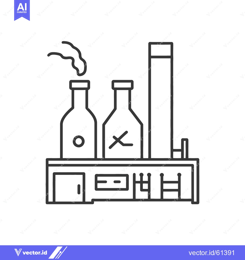 Premium Vector dari Industrial factory showing bottles with a chimney emitting visible smo