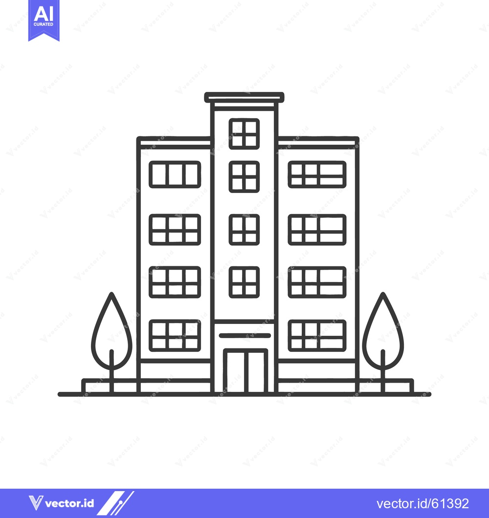 Premium Vector of A simple illustration of a tall building with several windows