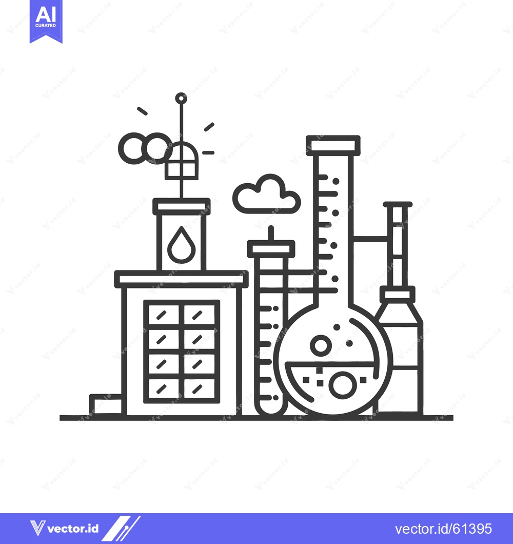Premium Vector dari A detailed line drawing of a science research laboratory scene