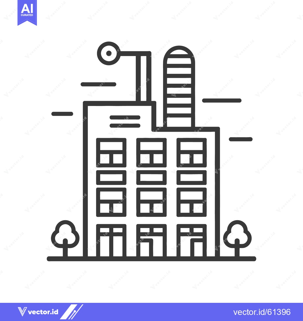 Premium Vector dari A simple black and white illustration of an industrial factory buildin