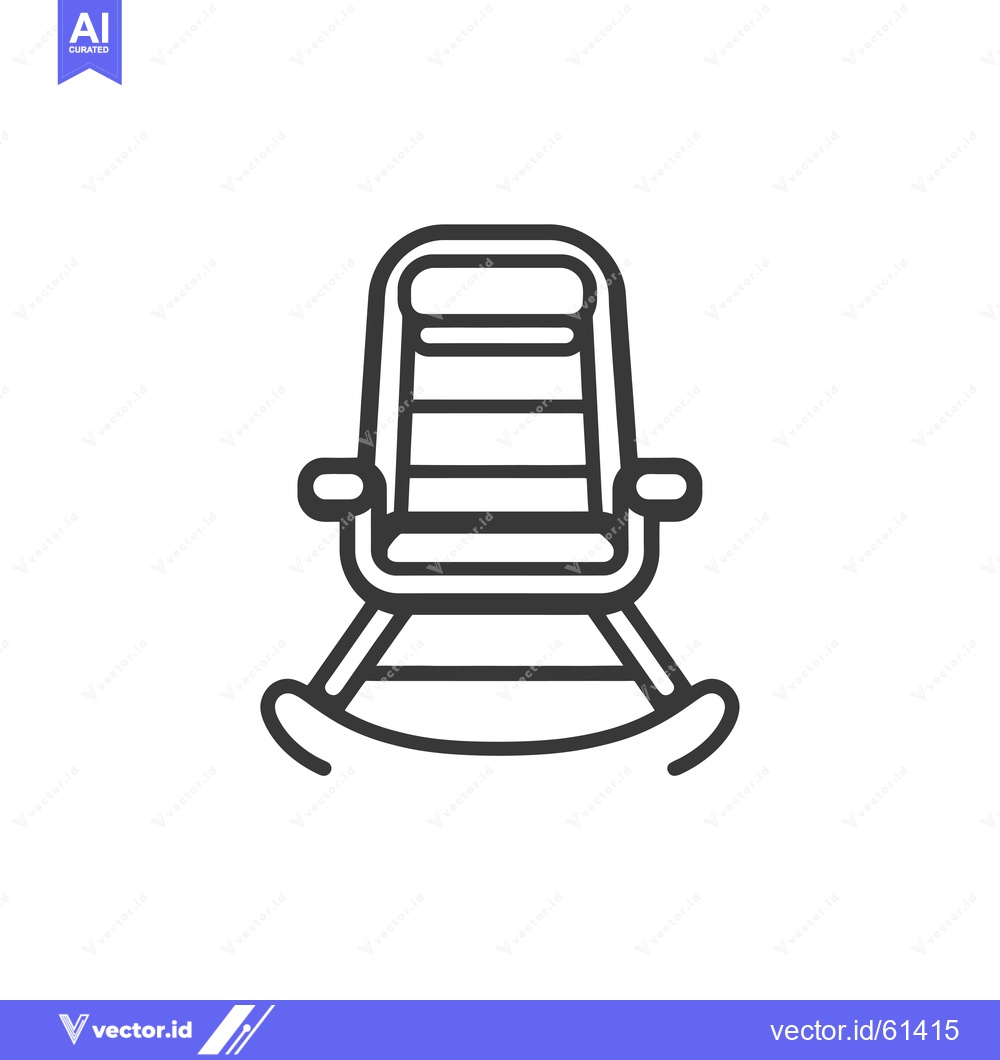 Premium Vector of Line art illustration of a rocking chair