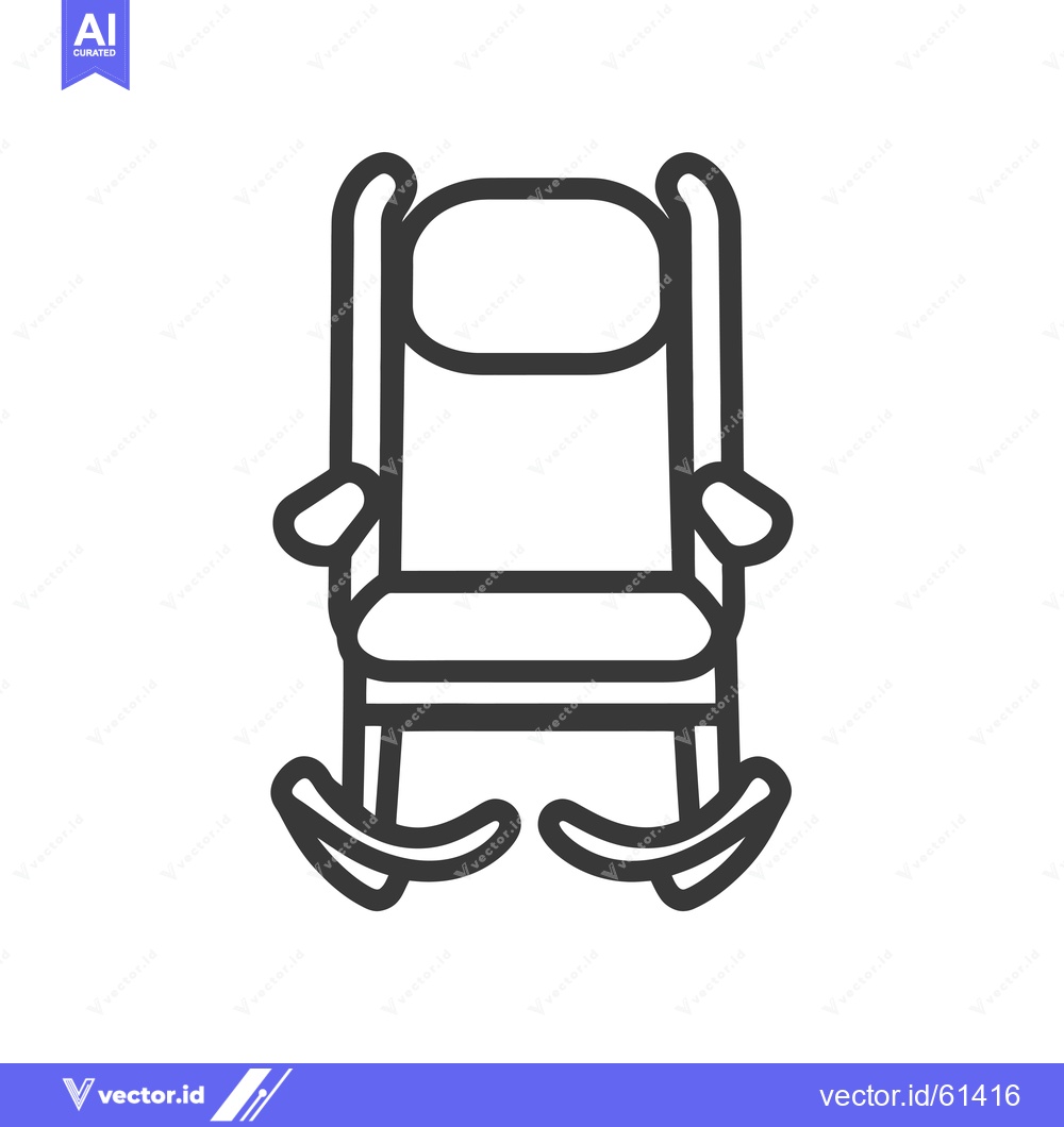 Premium Vector dari Line drawing of a rocking chair with a curved back