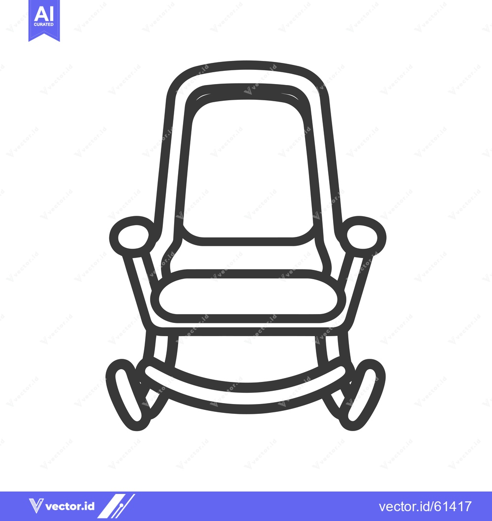 Premium Vector of Line Art Illustration of a Rocking Chair