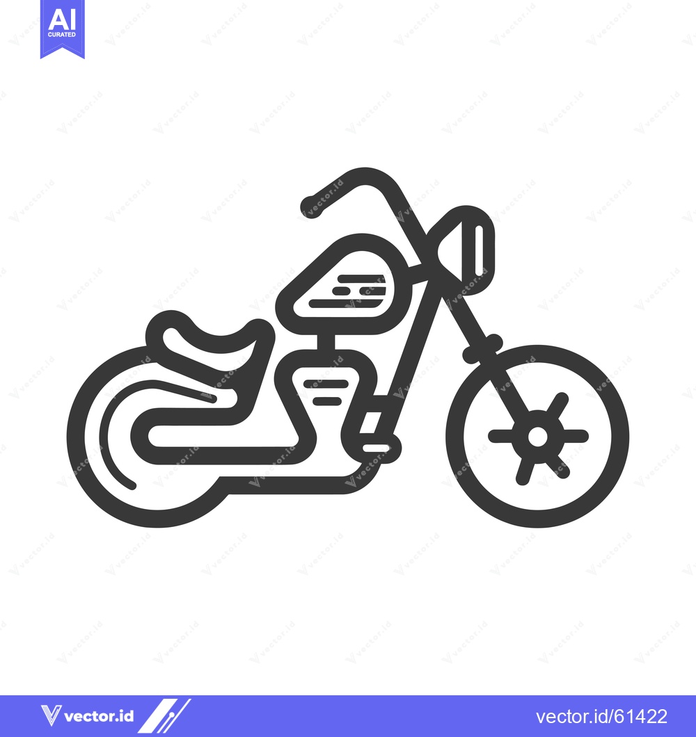Premium Vector dari Black and White Outline Illustration of a Motorcycle