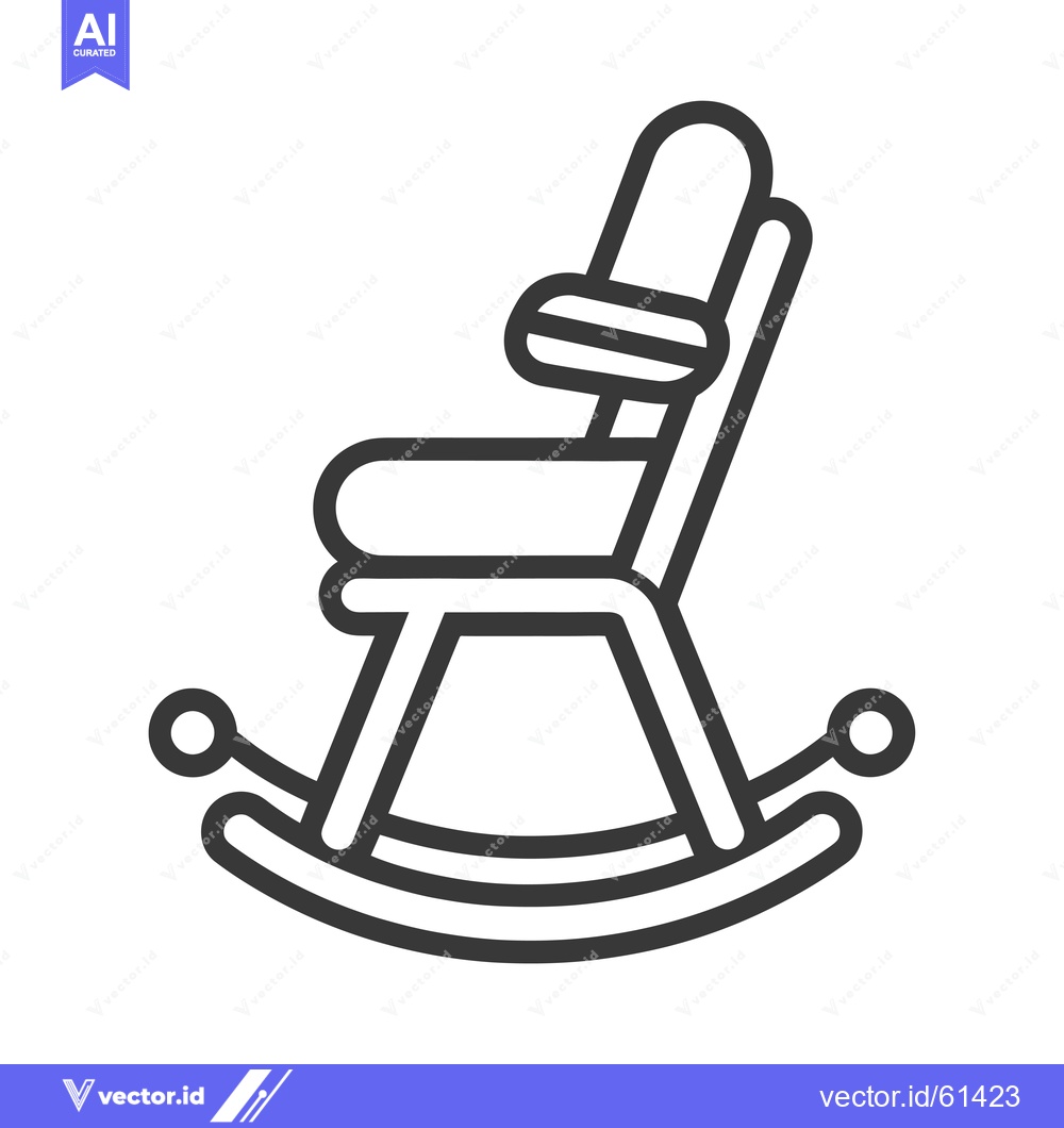 Premium Vector dari Black and White Line Drawing of a Rocking Chair