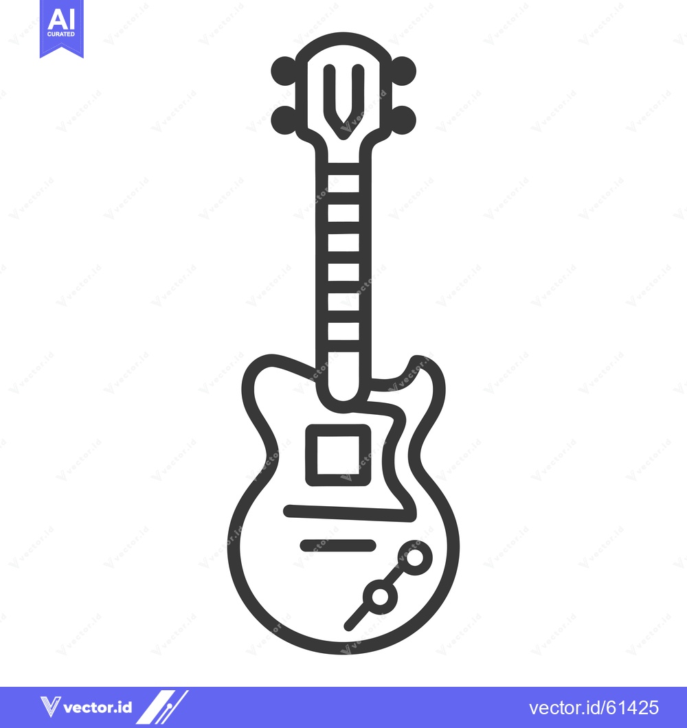 Premium Vector of Outline Illustration of a Solid Body Electric Guitar