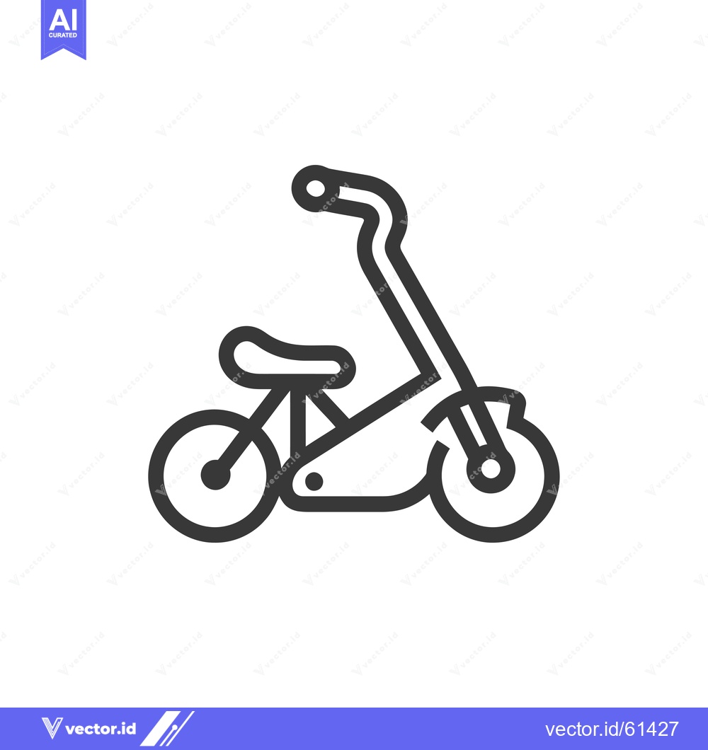 Premium Vector dari Line Drawing of a Small, Two-Wheeled Bicycle with a Seat and Handlebar