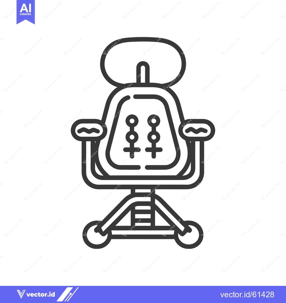 Premium Vector dari Line drawing of a modern office chair with adjustable features