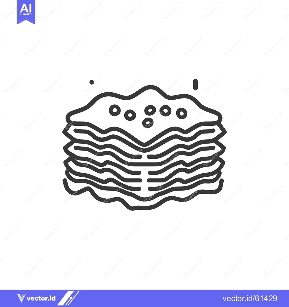 Premium Vector dari A black and white line art image of lasagna layers