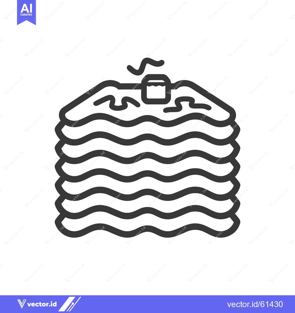 Premium Vector dari A stack of pancakes with a pat of butter on top