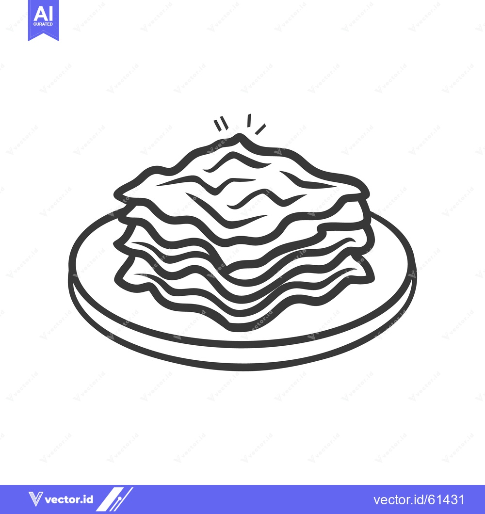 Premium Vector of A simple black and white drawing of layered food on a plate