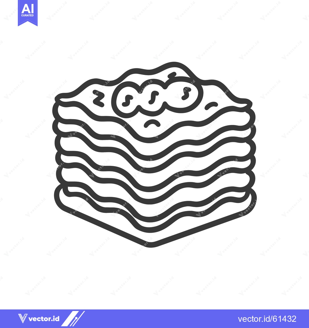 Premium Vector dari A simple illustration of a layered and savory pasta dish