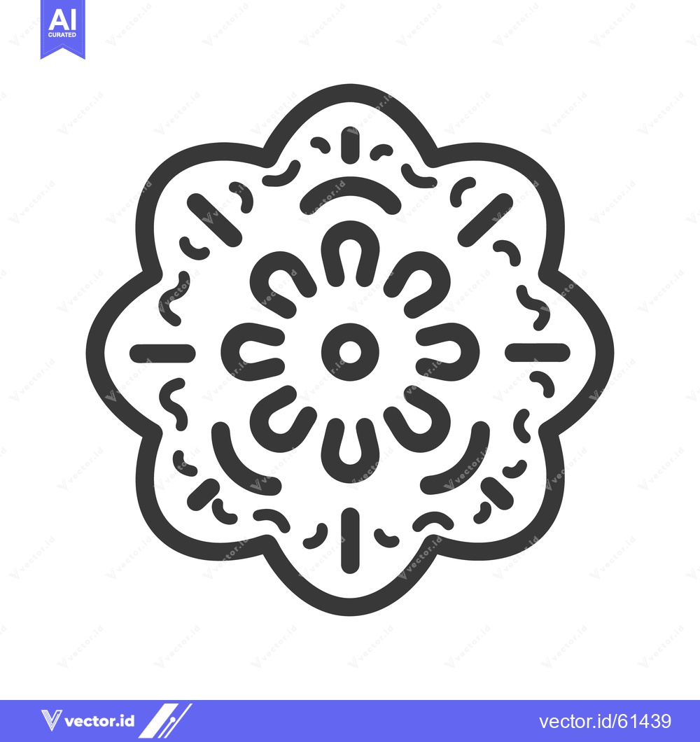 Premium Vector of A symmetrical design showcasing a floral shape with decorative embelli