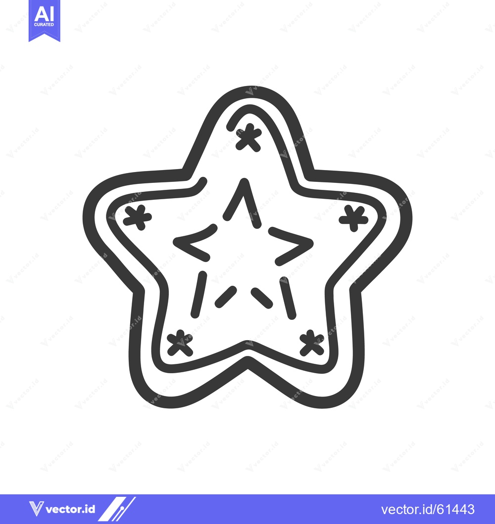 Premium Vector of Simple outline depiction of a five pointed star shape decoration
