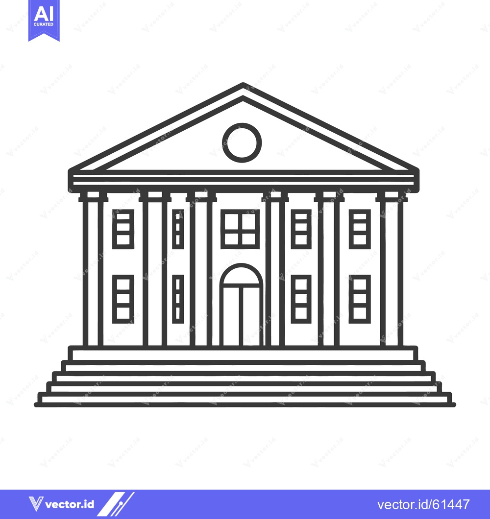 Premium Vector dari A symmetrical illustration of a building with columns and a pediment
