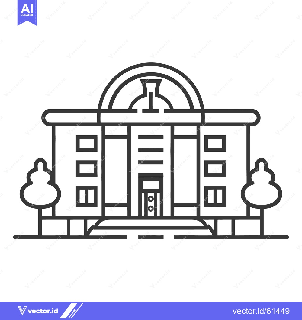 Premium Vector dari A simple black and white illustration of a large building