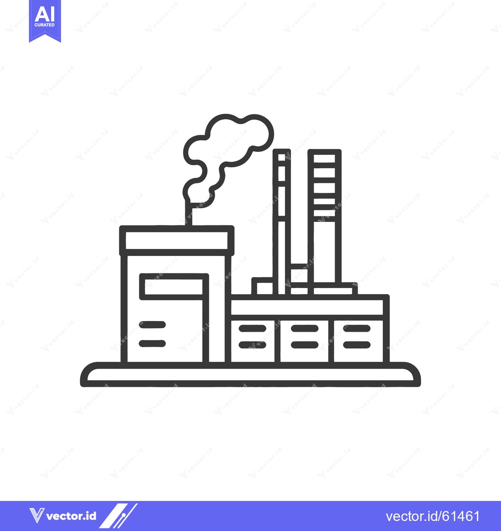 Premium Vector of An industrial factory emitting smoke from its tall smokestacks structu