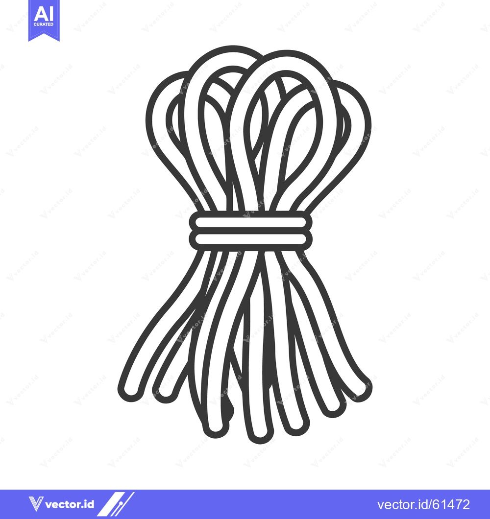 Premium Vector dari A bundle of tied flexible strands in a simple illustration