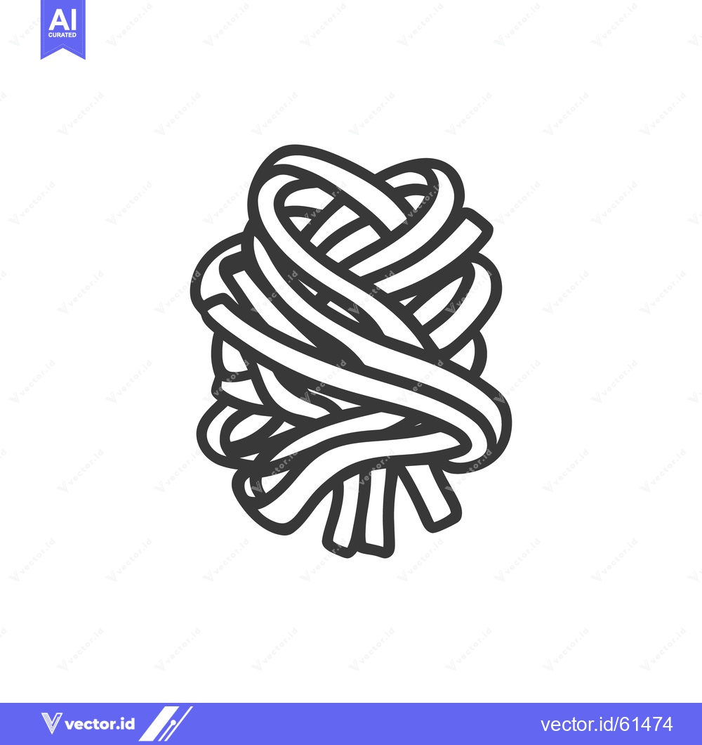 Premium Vector dari The stylized illustration presents a bundle of intertwined pasta noodl