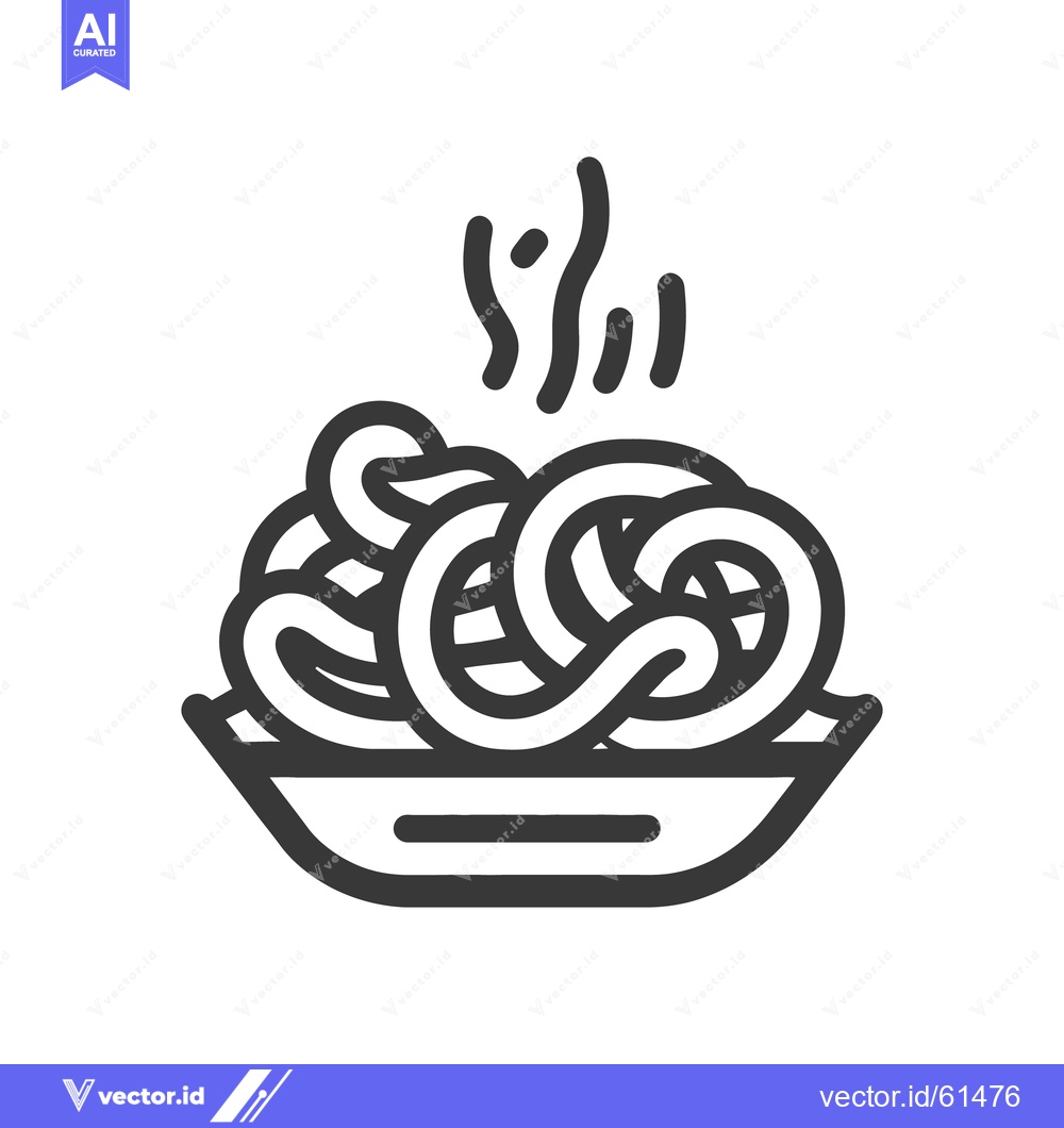 Premium Vector dari A steaming plate of cooked pasta is shown graphically here
