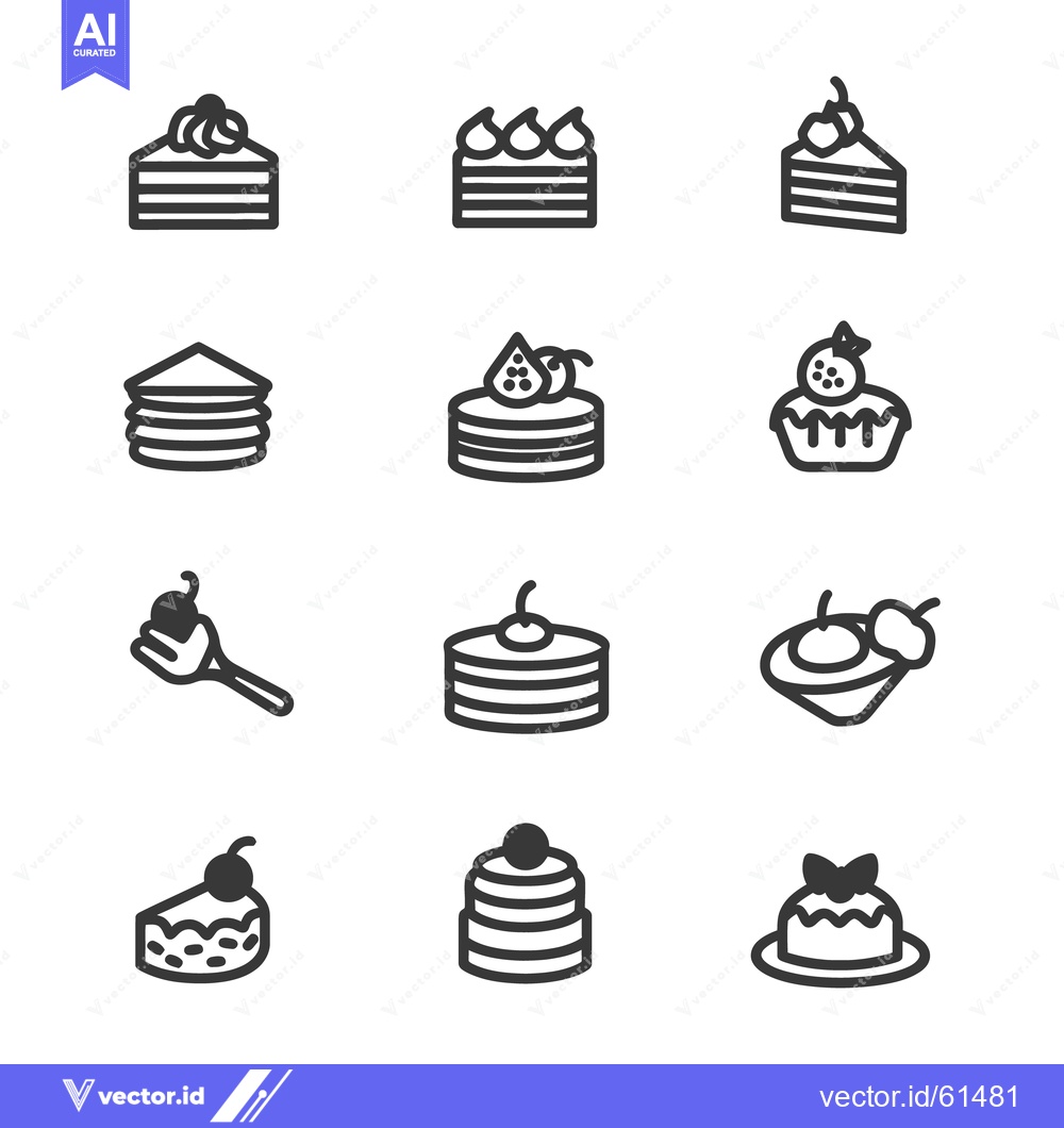 Premium Vector of Various sweet and delightful desserts are depicted using simple line a