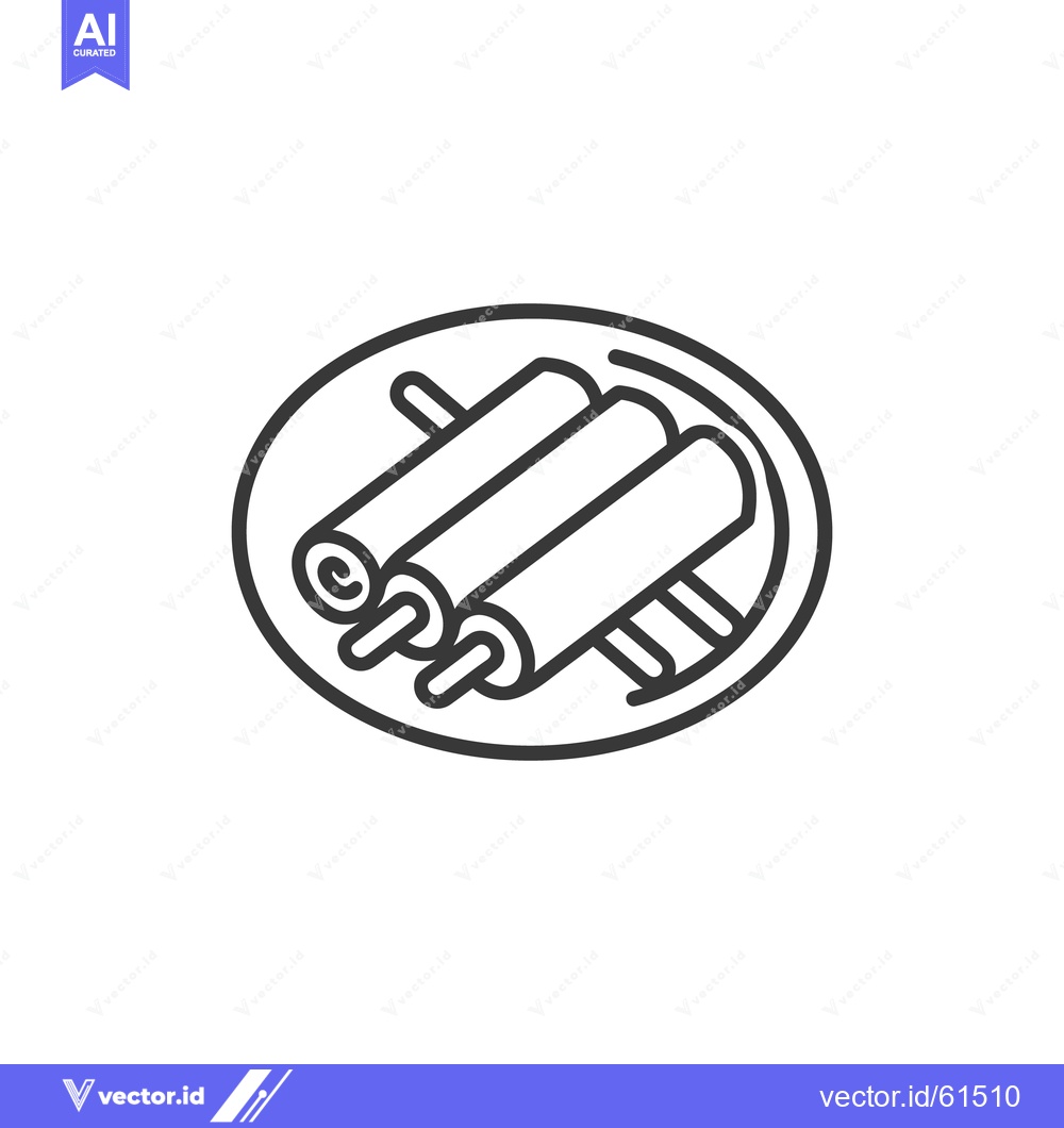 Premium Vector of Three Rolled Food Items Placed on a Circular Dish