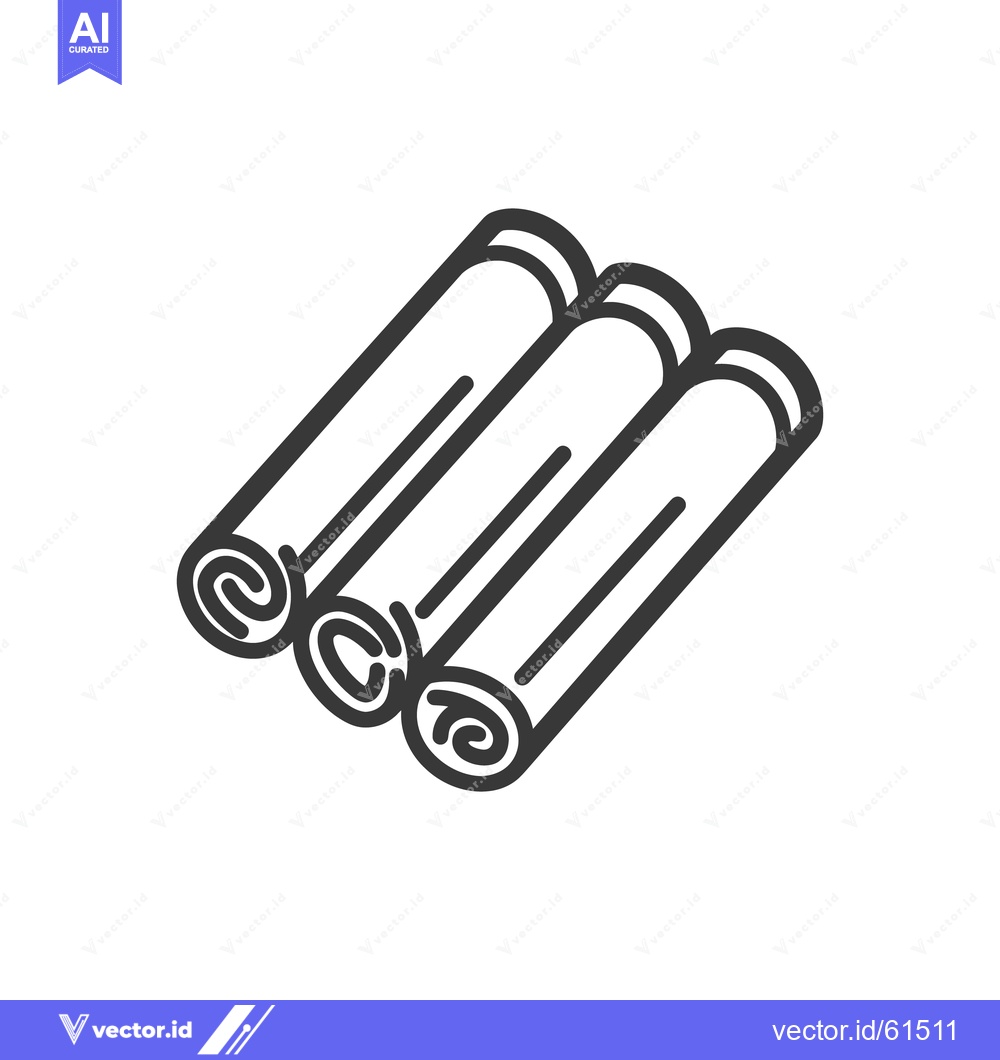 Premium Vector dari Three cinnamon sticks with their interior swirls illustrated simply