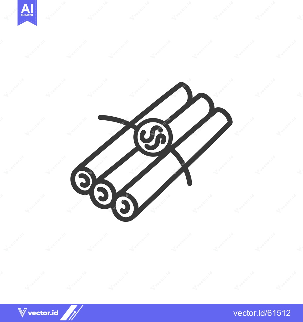 Premium Vector dari A monochrome illustration depicting bundled sticks with a decorative e