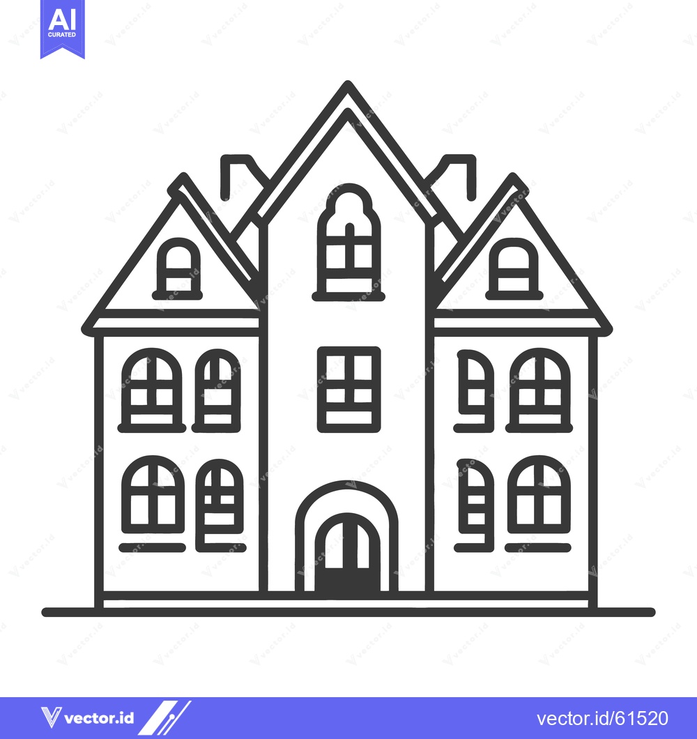 Premium Vector dari A detailed outline image of a grand symmetrical building