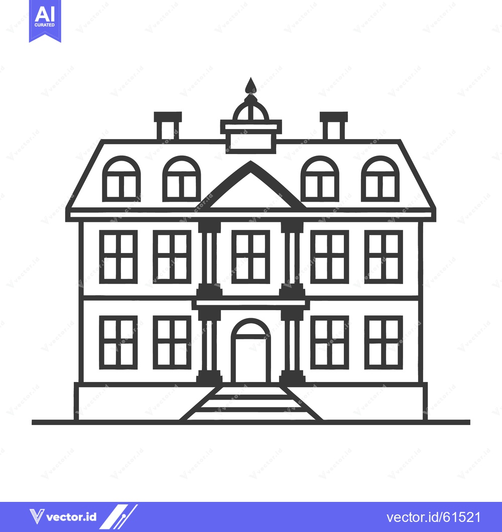 Premium Vector dari An ornate architectural building illustration featuring a symmetrical